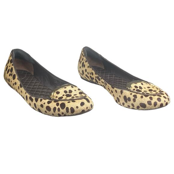 Tory Burch Women’s Jessa Cheetah Calf Hair Slii On Flats Size US 8.5 - Picture 5 of 11
